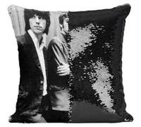 Fabulous Housse de Coussin à Sequin - Paillettes Noir The Yardbirds Eric Clapton Jimmy Page 70's [40 x 40 cm] Noir G