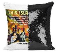 Fabulous Housse de Coussin à Sequin - Paillettes Noir This Island Earth Cinéma Vintage 1 [40 x 40 cm] Noir G