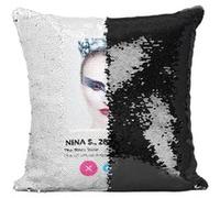 Fabulous Housse de Coussin à Sequin - Paillettes Noir Tinder Nina Aka Black Swan [40 x 40 cm] Noir G