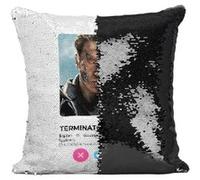 Fabulous Housse de Coussin à Sequin - Paillettes Noir Tinder Terminator [40 x 40 cm] Noir G