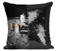 Fabulous Housse de Coussin à Sequin - Paillettes Noir Vehicule Lunaire Mission Apollo [40 x 40 cm] Noir G