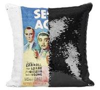 Fabulous Housse de Coussin à Sequin - Paillettes Noir Vieille Affiche Anglaise de Film Secret Agent [40 x 40 cm] Noir G