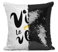 Fabulous Housse de Coussin à Sequin - Paillettes Noir Vive le Vélo [40 x 40 cm] Noir G