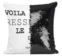 Fabulous Housse de Coussin à Sequin - Paillettes Noir Voilà à Quoi Ressemble le Papa le Plus Parfait [40 x 40 cm] Noir G