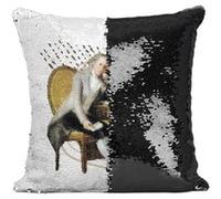 Fabulous Housse de Coussin à Sequin - Paillettes Noir Where did all my money Goya ? [40 x 40 cm] Noir G