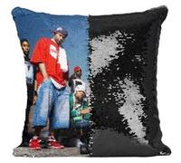 Fabulous Housse de Coussin à Sequin - Paillettes Noir Wu Tang Clan New York [40 x 40 cm] Noir G