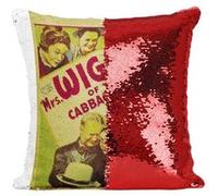 Fabulous Housse de Coussin à Sequin - Paillettes Rouge Affiche Mrs Wiggs of the Cabbage Patch Pauline [40 x 40 cm] Rouge G