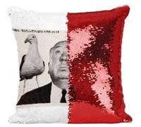 Fabulous Housse de Coussin à Sequin - Paillettes Rouge Alfred Hitchcock Réalisateur 6 [40 x 40 cm] Rouge G