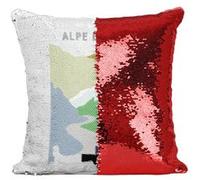 Fabulous Housse de Coussin à Sequin - Paillettes Rouge Alpe d'Huez Cyclisme [40 x 40 cm] Rouge G