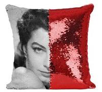 Fabulous Housse de Coussin à Sequin - Paillettes Rouge Ava Gardner Actrice 1 [40 x 40 cm] Rouge G