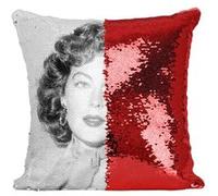 Fabulous Housse de Coussin à Sequin - Paillettes Rouge Ava Gardner Actrice 21 [40 x 40 cm] Rouge G