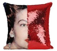 Fabulous Housse de Coussin à Sequin - Paillettes Rouge Ava Gardner Actrice 24 [40 x 40 cm] Rouge G