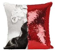 Fabulous Housse de Coussin à Sequin - Paillettes Rouge Ava Gardner Actrice 6 [40 x 40 cm] Rouge G
