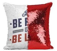 Fabulous Housse de Coussin à Sequin - Paillettes Rouge Be Fast or Be Last [40 x 40 cm] Rouge G