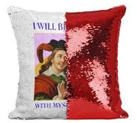 Fabulous Housse de Coussin à Sequin - Paillettes Rouge Be Gentle with Myself Today [40 x 40 cm] Rouge G