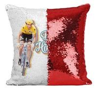 Fabulous Housse de Coussin à Sequin - Paillettes Rouge Bernard Hinault Vintage [40 x 40 cm] Rouge G