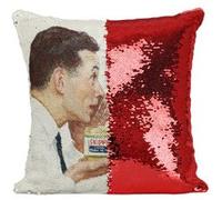 Fabulous Housse de Coussin à Sequin - Paillettes Rouge Beurre de Cacahuete Skippy Peinture Norman Rockwell [40 x 40 cm] Rouge G