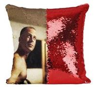 Fabulous Housse de Coussin à Sequin - Paillettes Rouge Bruce Willis Quentin Tarantino Pulp Fiction Cinema [40 x 40 cm] Rouge G