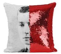 Fabulous Housse de Coussin à Sequin - Paillettes Rouge Buster Keaton Acteur Hollywood [40 x 40 cm] Rouge G