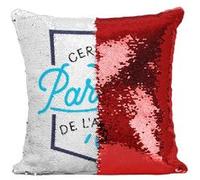 Fabulous Housse de Coussin à Sequin - Paillettes Rouge Certifié Parrain de l'Année [40 x 40 cm] Rouge G