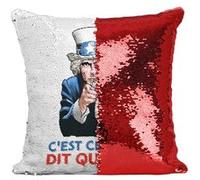 Fabulous Housse de Coussin à Sequin - Paillettes Rouge C'est Celui qui Dit qui l'Est [40 x 40 cm] Rouge G