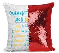 Fabulous Housse de Coussin à Sequin - Paillettes Rouge Comment Préparer un Biberon [40 x 40 cm] Rouge G
