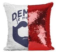 Fabulous Housse de Coussin à Sequin - Paillettes Rouge Demain je me rase (peut-être) [40 x 40 cm] Rouge G