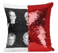 Fabulous Housse de Coussin à Sequin - Paillettes Rouge Docteur Jekyll and Mister Hyde / 6 Étapes Maquillage [40 x 40 cm] Rouge G
