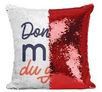 Fabulous Housse de Coussin à Sequin - Paillettes Rouge Donnez-moi du Gras [40 x 40 cm] Rouge G