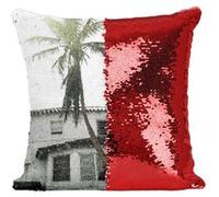 Fabulous Housse de Coussin à Sequin - Paillettes Rouge Eric Clapton 461 Ocean Boulevard [40 x 40 cm] Rouge G