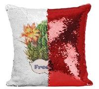 Fabulous Housse de Coussin à Sequin - Paillettes Rouge Free Hugs Cactus [40 x 40 cm] Rouge G