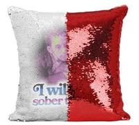 Fabulous Housse de Coussin à Sequin - Paillettes Rouge I will be Sober Tonight [40 x 40 cm] Rouge G