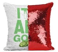 Fabulous Housse de Coussin à Sequin - Paillettes Rouge IPA It's Ale Good [40 x 40 cm] Rouge G