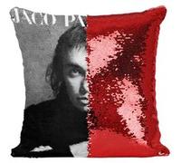Fabulous Housse de Coussin à Sequin - Paillettes Rouge Jaco Pastorius Album Cover Basse [40 x 40 cm] Rouge G