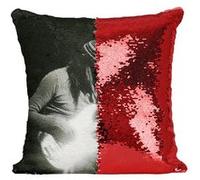 Fabulous Housse de Coussin à Sequin - Paillettes Rouge Jaco Pastorius Basse Jazz [40 x 40 cm] Rouge G