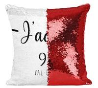 Fabulous Housse de Coussin à Sequin - Paillettes Rouge J'Adore 95 Val D'Oise Departement Cergy [40 x 40 cm] Rouge G