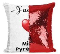 Fabulous Housse de Coussin à Sequin - Paillettes Rouge J'adore Le Midi Pyrenees Region Toulouse [40 x 40 cm] Rouge G