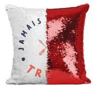 Fabulous Housse de Coussin à Sequin - Paillettes Rouge Jamais sans ma Tribu Famille [40 x 40 cm] Rouge G