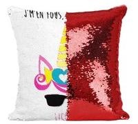 Fabulous Housse de Coussin à Sequin - Paillettes Rouge J'M'En Fous Je Suis Une Licorne [40 x 40 cm] Rouge G