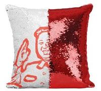 Fabulous Housse de Coussin à Sequin - Paillettes Rouge Kim Jong Un Dictateur Coree du Nord [40 x 40 cm] Rouge G