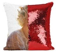 Fabulous Housse de Coussin à Sequin - Paillettes Rouge Kylie Minogue Contre-jour Chanteuse [40 x 40 cm] Rouge G