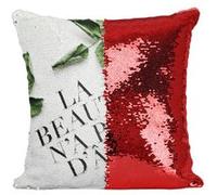 Fabulous Housse de Coussin à Sequin - Paillettes Rouge la Beauté n'a Pas d'Âge [40 x 40 cm] Rouge G