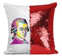 Fabulous Housse de Coussin à Sequin - Paillettes Rouge Le Vrai Génie Sans Coeur Est Un Non-sens Mozart [40 x 40 cm] Rouge G