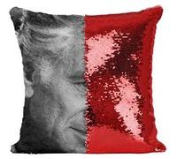 Fabulous Housse de Coussin à Sequin - Paillettes Rouge Leonard Bernstein Compositeur Chef d'Orchestre [40 x 40 cm] Rouge G