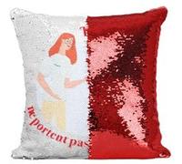 Fabulous Housse de Coussin à Sequin - Paillettes Rouge Les Vrais Héros - Aide Soignante Infirmière [40 x 40 cm] Rouge G