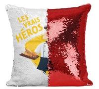 Fabulous Housse de Coussin à Sequin - Paillettes Rouge Les Vrais Héros - Cuisinier Chef Commis [40 x 40 cm] Rouge G