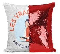 Fabulous Housse de Coussin à Sequin - Paillettes Rouge Les Vrais Héros - Docteure Médecin [40 x 40 cm] Rouge G