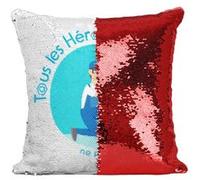 Fabulous Housse de Coussin à Sequin - Paillettes Rouge Les Vrais Héros - Plombier [40 x 40 cm] Rouge G