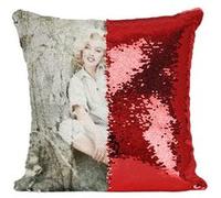 Fabulous Housse de Coussin à Sequin - Paillettes Rouge Marilyn Monroe Photo Couleur [40 x 40 cm] Rouge G