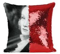 Fabulous Housse de Coussin à Sequin - Paillettes Rouge Marlène Dietrich Actrice 4 [40 x 40 cm] Rouge G